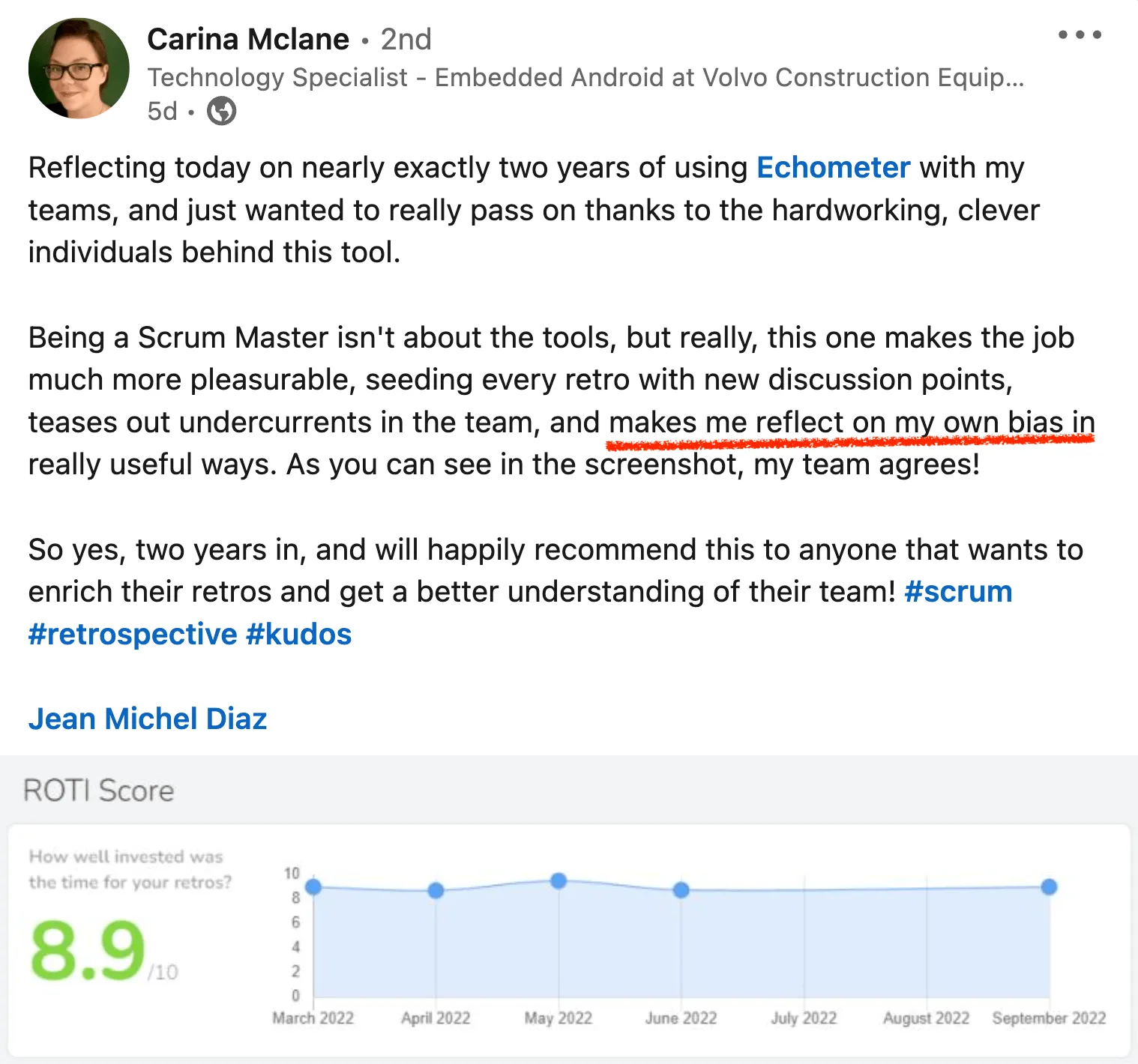 Echometer getuigenis linkedIn