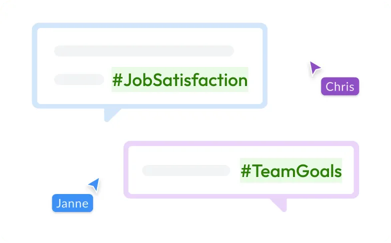 Illustration with talking points and chat bubbles