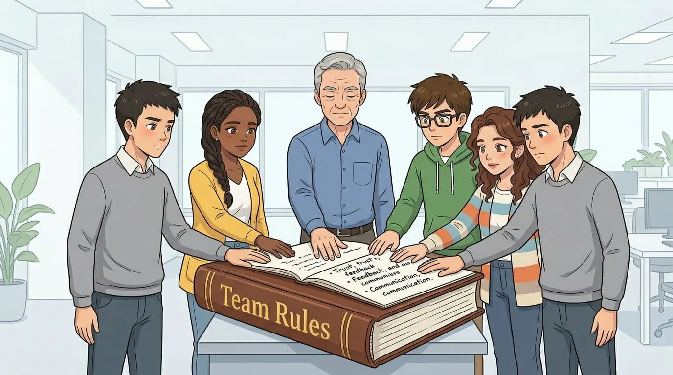 Clarifying team norms and ground rules in an agile retrospective