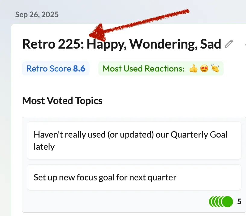 agile retrospective templates - number of retros in echometer