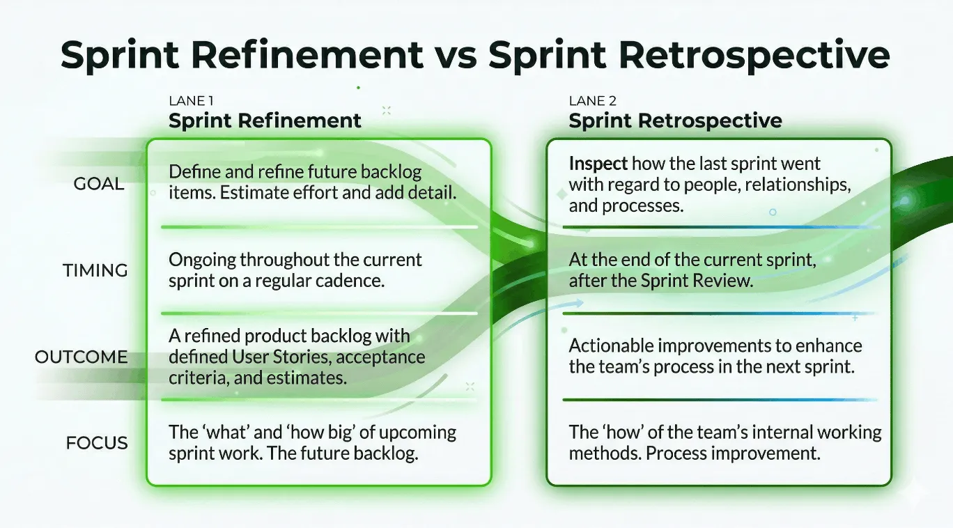 Sprint Retrospective vs Scrum Sprint Refinement