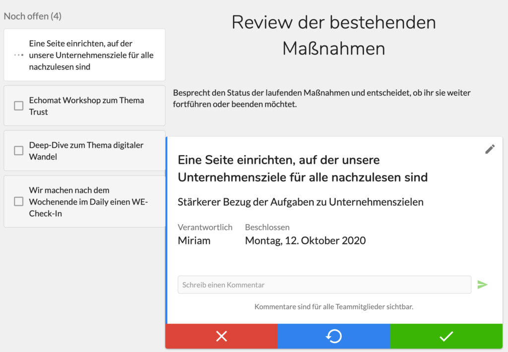 Graphic Review Maßnahmen