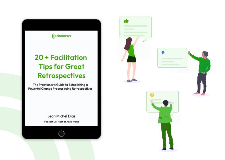 El eBook Echometer para Agile Coaches y Scrum Masters: 20+ Consejos para moderar grandes retrospectivas