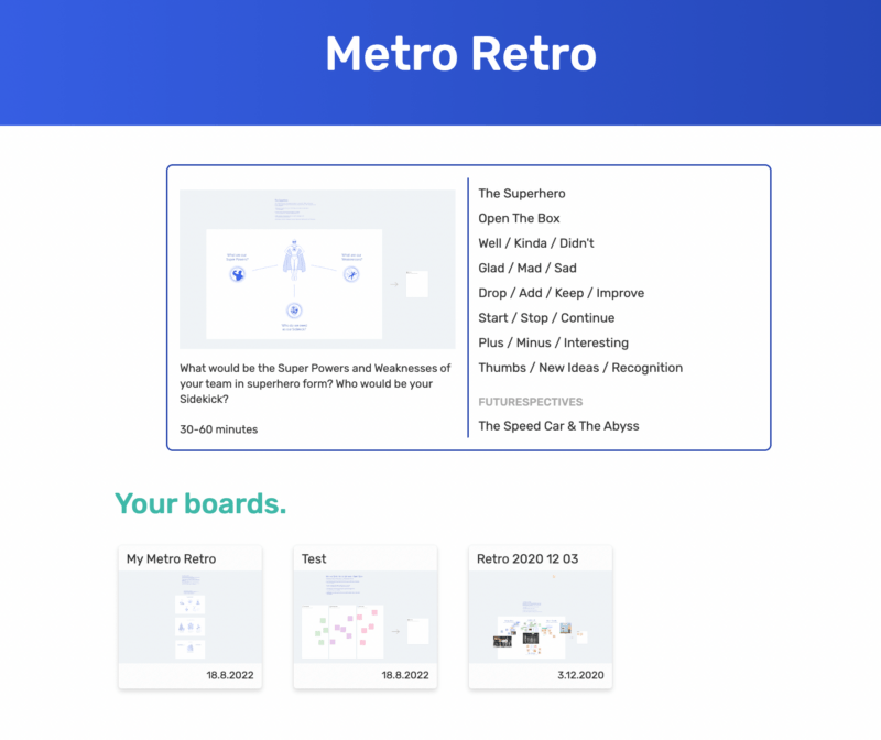 Formats de Metro rétro