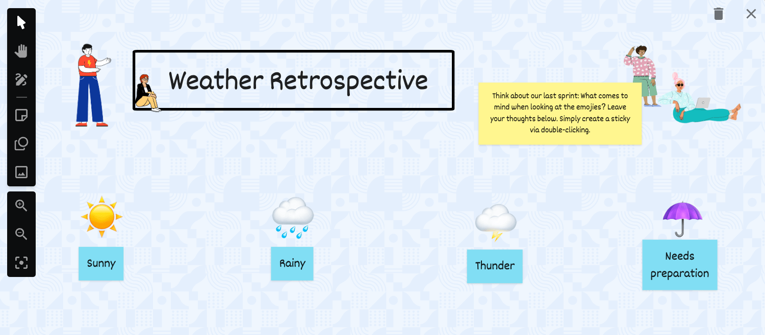 retrospective games for distributed teams weather emoji