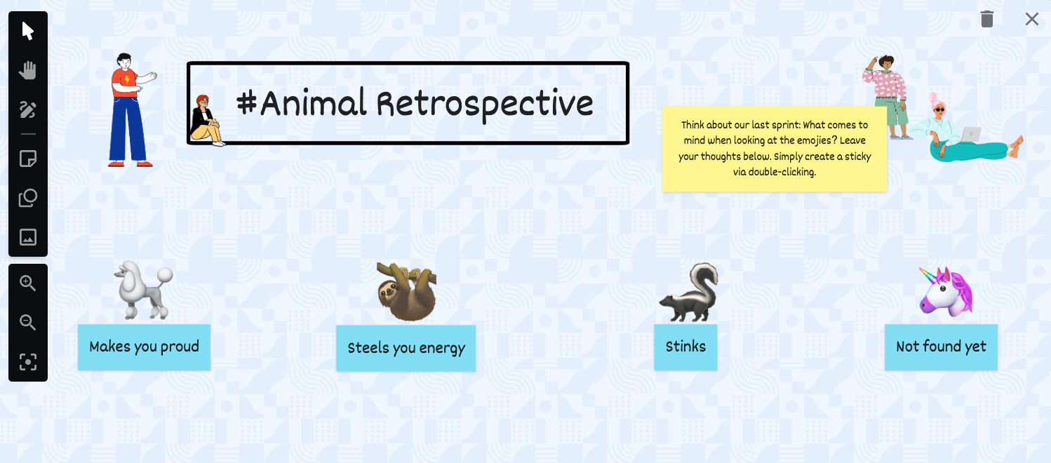 fun agile retrospective games animal