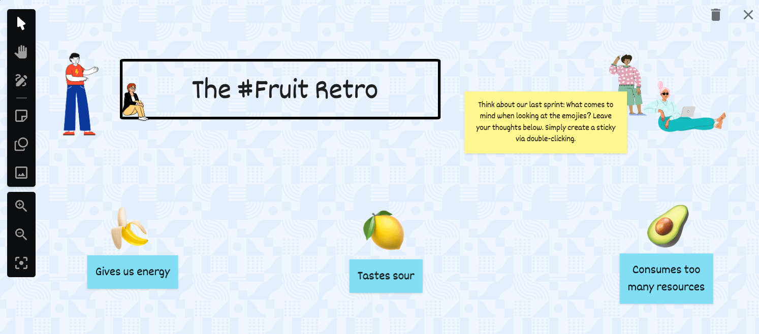 good retrospective games fruit emoji
