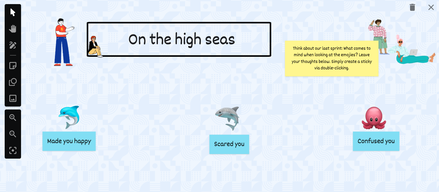 juegos rompehielos para emoji retrospectiva en alta mar