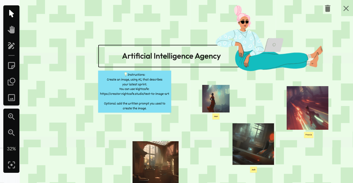 new retrospective ideas games icebreaker echometer artificial intelligence AI agency