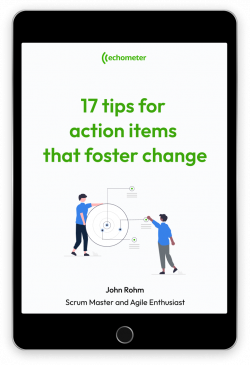 eBook preview with practical tips to define meaningful action items that foster change in retrospectives